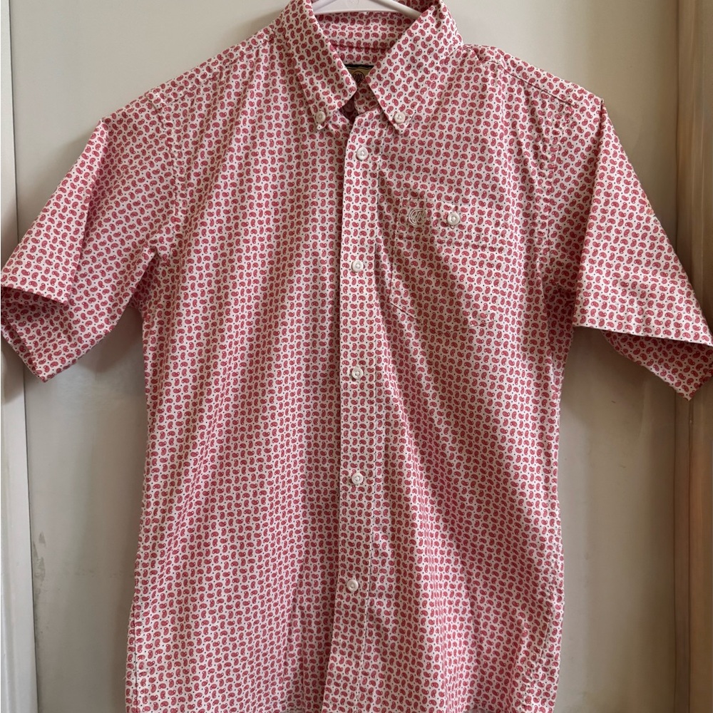 Wrangler Kids Red and White Button-Down Shirt